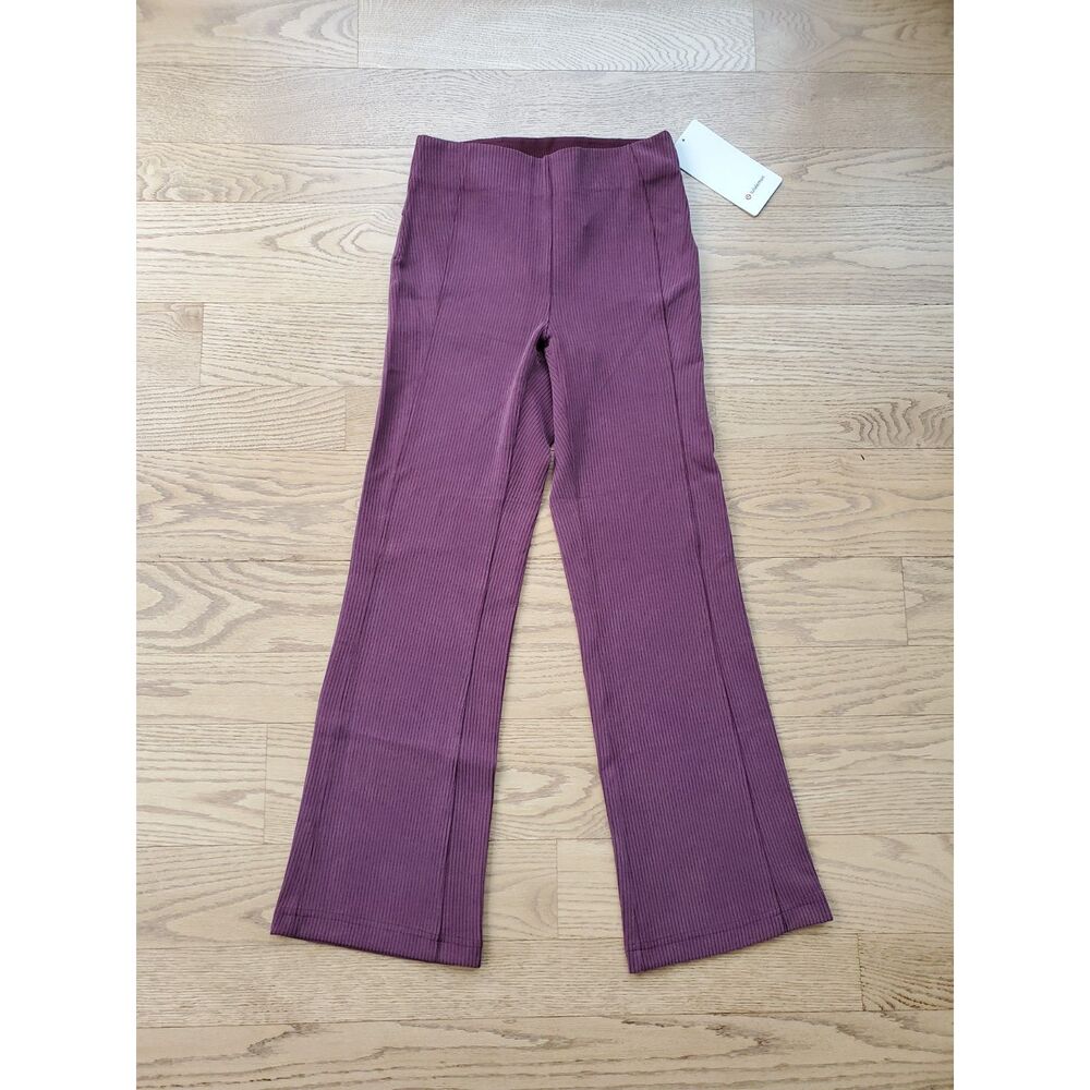 lululemon Womens 4 Ribbed Softstreme Flared Pant Garnet NEW Athleisure Comfort